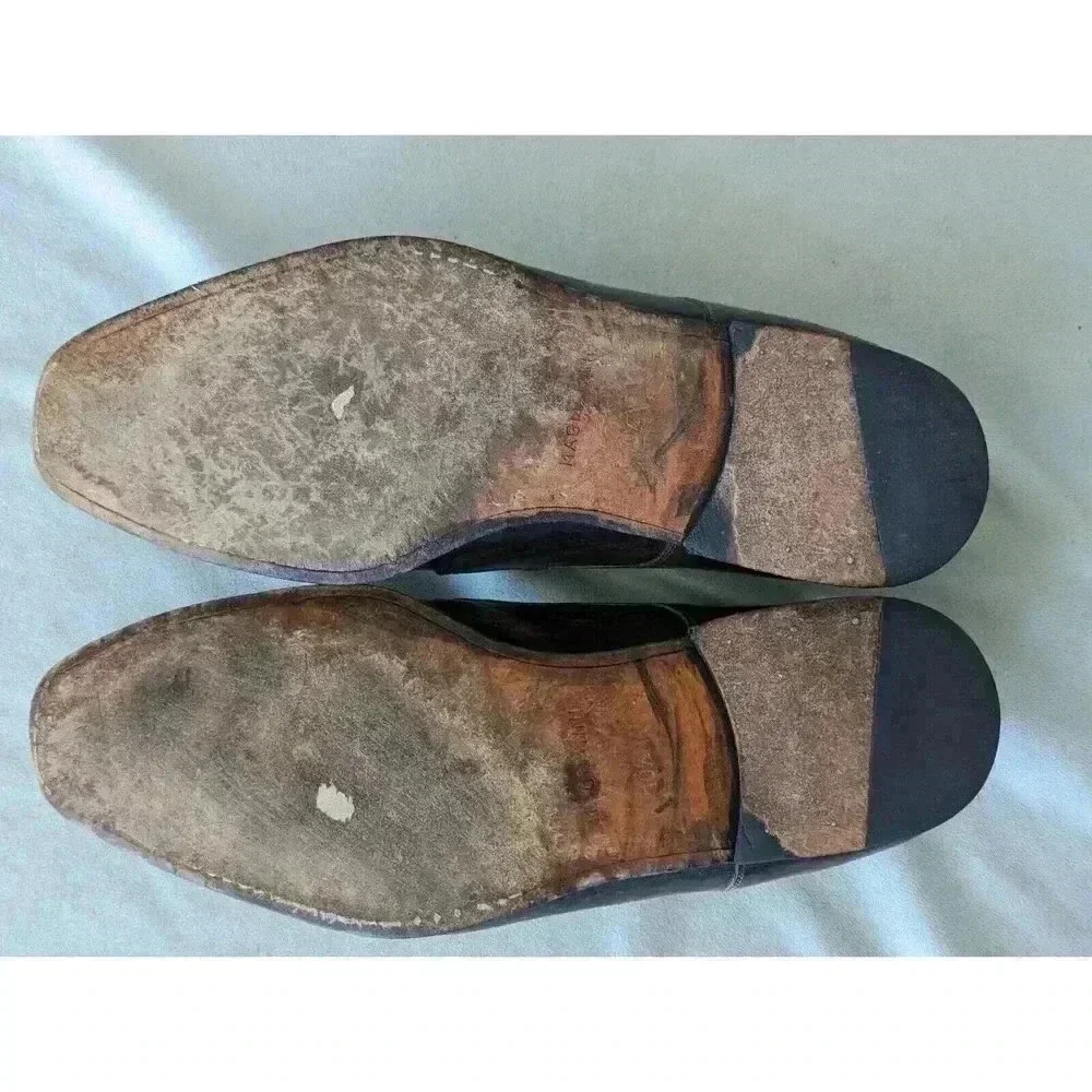 Magnanni Marco Cuero Single Monk Strap Gray Mens Dress 13276 Sz 10.5 M
